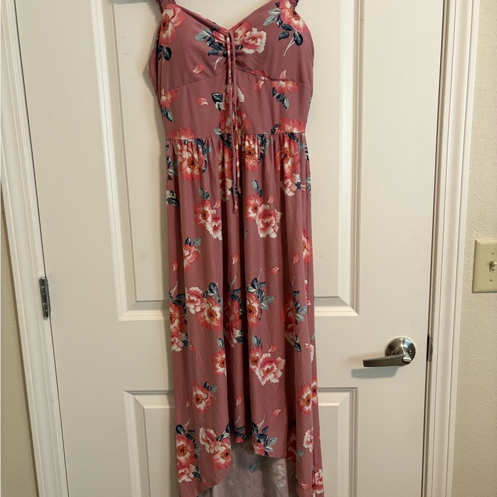 Floral Pink High-low Dress